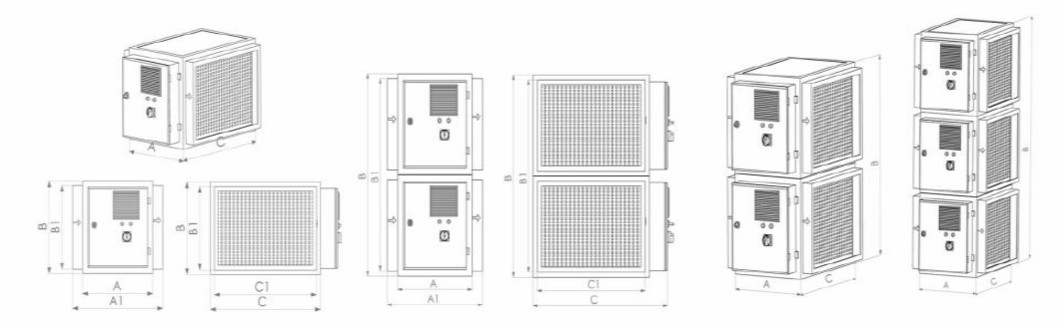 elektrostatik filtre ölçüleri